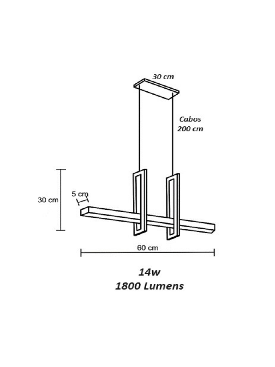endente Alum&iacute;nio com Difusor Acr&iacute;lico - Linha All Lux